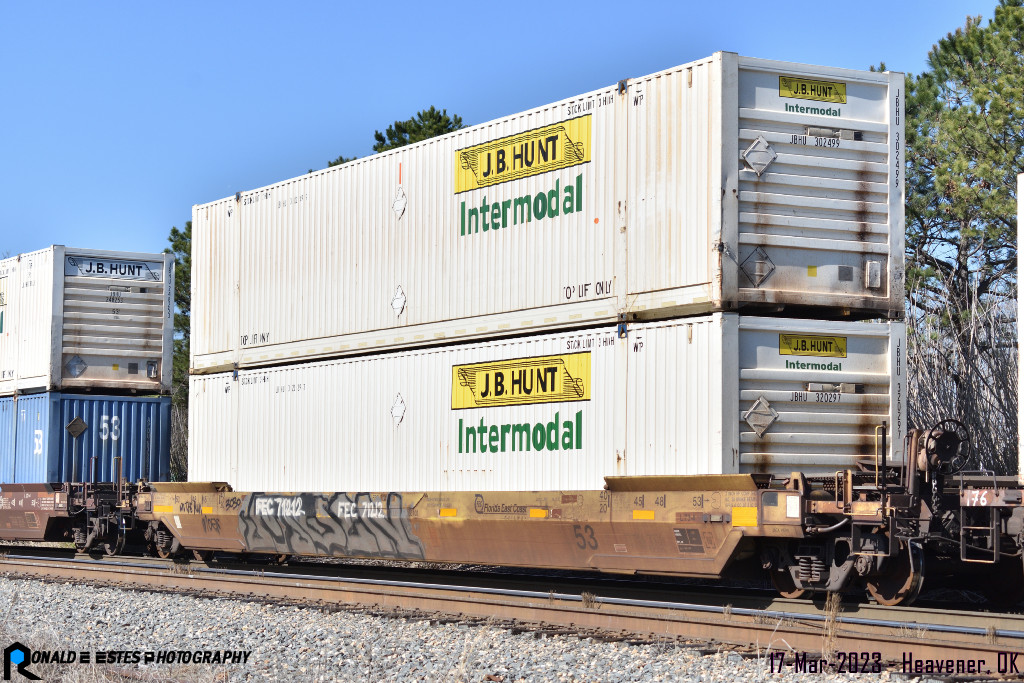 PRN2023030200_400 Florida East Coast FEC 71212 Flat Car Double Stack Well 76 10” 